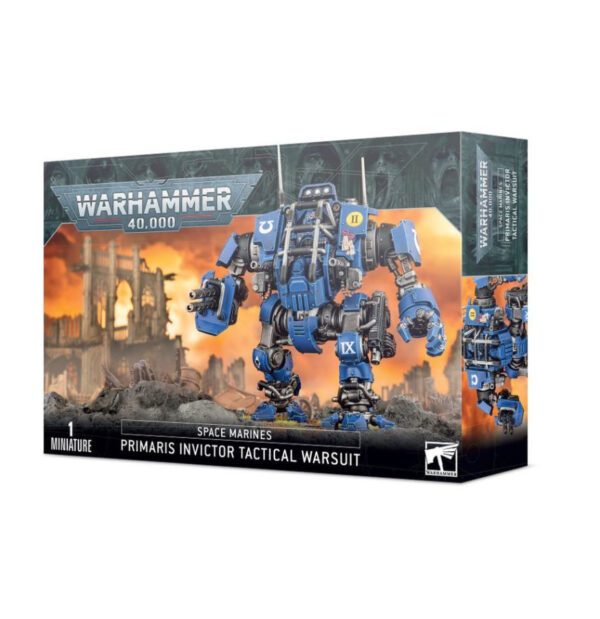 box art of Space Marines Primaris Invictor Tactical Warsuit