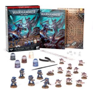 pic of box and minis for Warhammer 40,000 Introductory Set