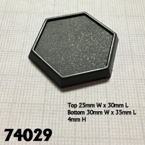 image of 1 inch hex base with measurements