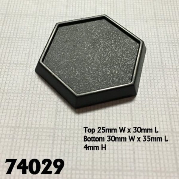 image of 1 inch hex base with measurements