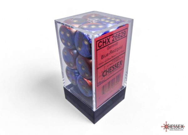 photo of Gemini Blue-Red/Gold 16mm Dice Block