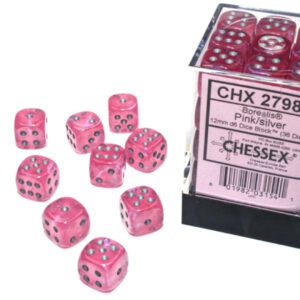 photo of Borealis Pink/Silver 12mm d6 Dice Block