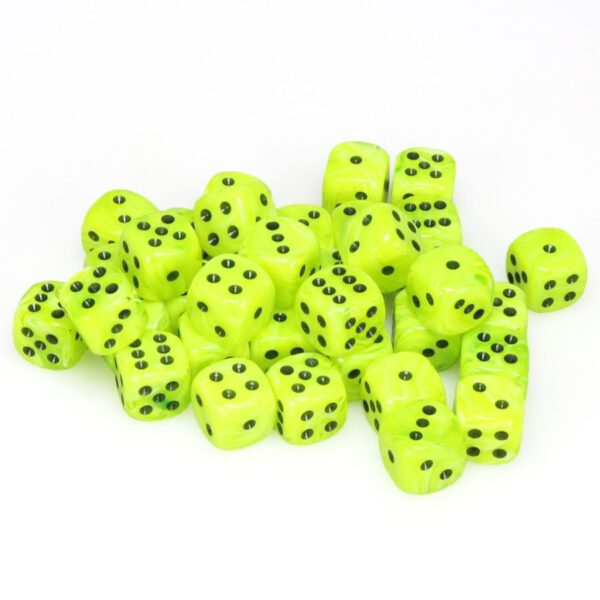 photo of Vortex Bright Green/Black 12mm d6 Dice Pile