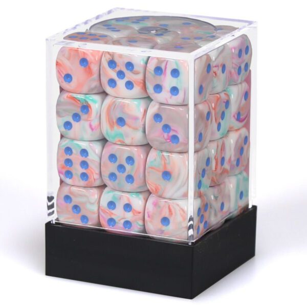 Festive Pop Art/Blue 12mm d6 Dice Block (36 Dice)