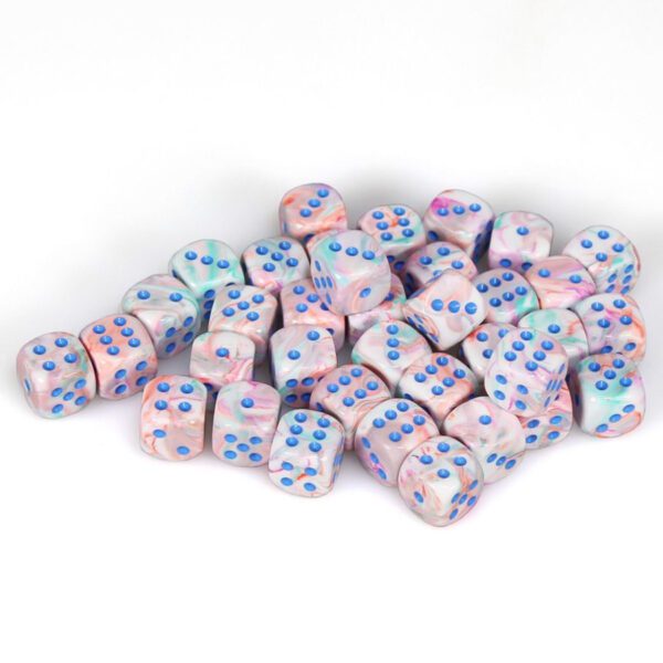 Festive Pop Art/Blue 12mm d6 Dice Pile (36 Dice)