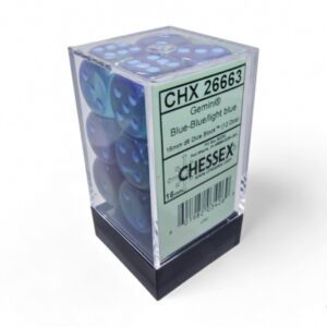 photo of Gemini Blue-Blue/Light Blue Luminary 16mm d6 Dice Block