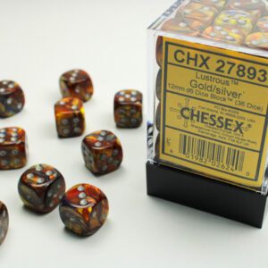 photo of Lustrous Gold/Silver 12mm d6 Dice Block (36 Dice)