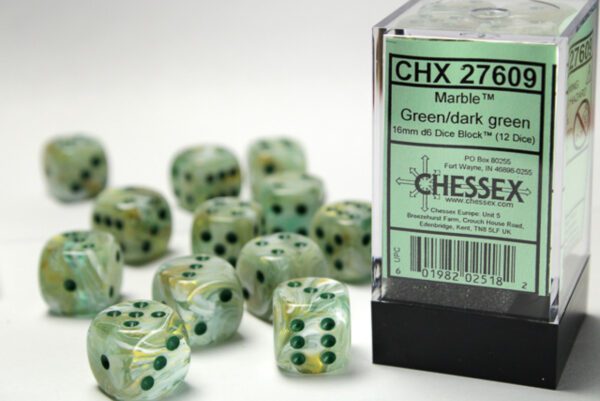 photo of Marble Green/Dark Green 16mm d6 Dice Block