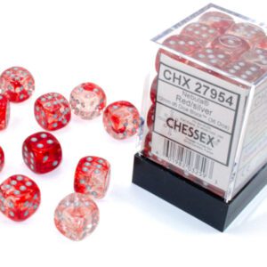 photo of Nebula Red/Silver 12mm d6 Dice Block