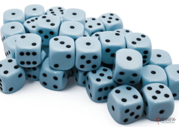 Chessex 12mm Dice Pastel Blue/Black (36 Dice)