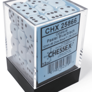 Chessex 12mm Dice Block Pastel Blue/Black (36 Dice)