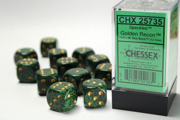 photo of Speckled Golden Recon 16mm d6 Dice Block