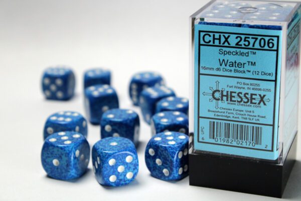 photo of Speckled Water 16mm d6 Dice Block