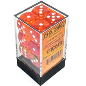 photo of Translucent Orange/White 16mm d6 Dice Block