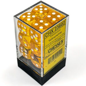 photo of Translucent Yellow/White 16mm d6 Dice Block