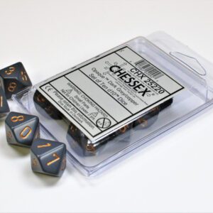 photo of Opaque Dark Grey/Copper Set of Ten d10s