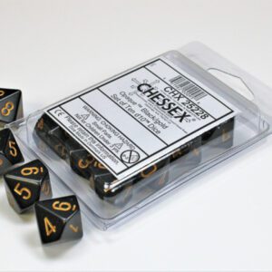 photo of Chessex: Opaque Black/Gold Set of Ten d10s