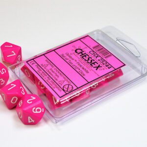 photo of Chessex: Opaque Pink/White Set of Ten d10s