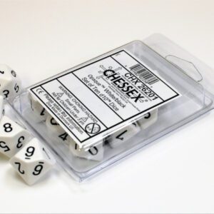 photo of Chessex: Opaque White/Black Set of Ten d10s