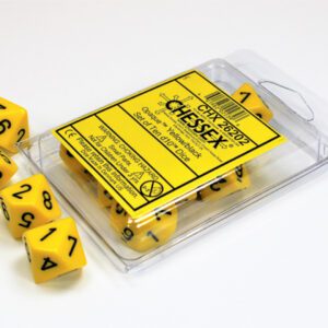 photo of Chessex: Opaque Yellow/Black Set of Ten d10s