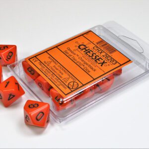 photo of Chessex: Opaque Orange/Black Set of Ten d10s