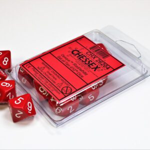 photo of Chessex: Opaque Red/White Set of Ten d10s