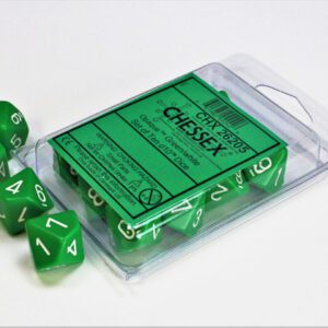 photo of Chessex: Opaque Green/White Set of Ten d10s