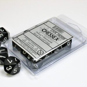 photo of Chessex: Opaque Black/White Set of Ten d10s