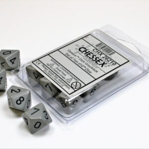 photo of Chessex: Opaque Dark Grey/Black Set of Ten d10s