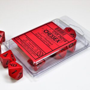 photo of Chessex: Opaque Red/Black Set of Ten d10s