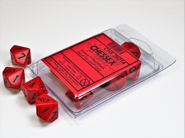 photo of Chessex: Opaque Red/Black Set of Ten d10s