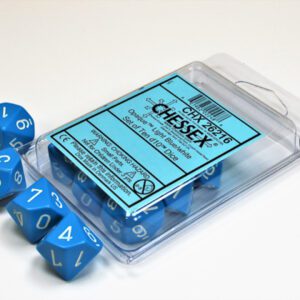 photo of Chessex: Opaque Light Blue/White Set of Ten d10s