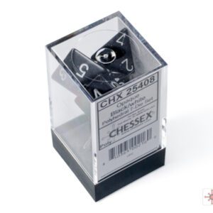 photo of Chessex: Opaque Black/White Polyhedral 7-Dice Set box