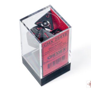 photo of Chessex: Opaque Black/Red Polyhedral 7-Dice Set box