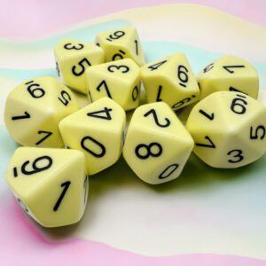 photo of Chessex: Opaque Pastel Yellow/Black Set of Ten d10s