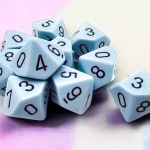 photo of Chessex: Opaque Pastel Blue/Black Set of Ten d10s