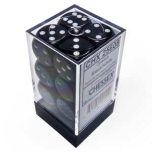 photo of Chessex: Opaque Black/White 16mm d6 Dice Block (12 dice) box