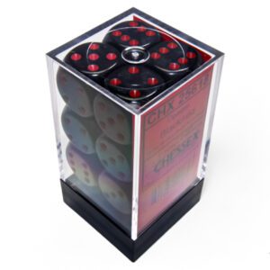 photo of Chessex: Opaque Black/Red 16mm d6 Dice Block (12 dice) box