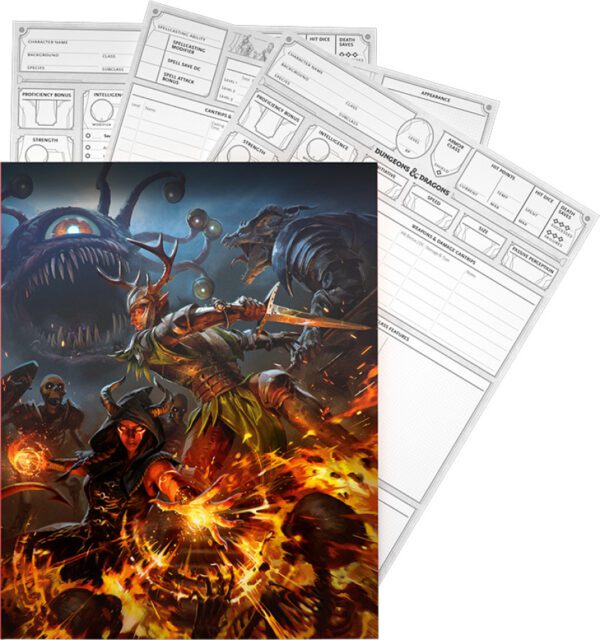 image of sheets from Dungeons & Dragons: Character Sheets 2024