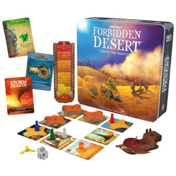 box and component image of Forbidden Desert