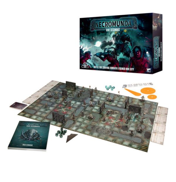 box art and component image of Necromunda: Hive Secundus