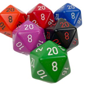 photo of several Chessex Opaque 34mm d20