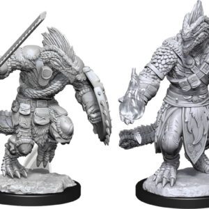 image of Dungeons & Dragons: Nolzur's Marvelous Unpainted Miniatures - W15 Lizardfolk Barbarian & Lizardfolk Cleric