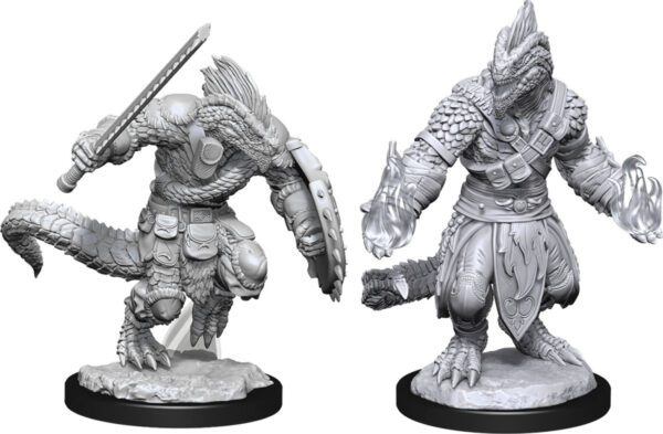 image of Dungeons & Dragons: Nolzur's Marvelous Unpainted Miniatures - W15 Lizardfolk Barbarian & Lizardfolk Cleric