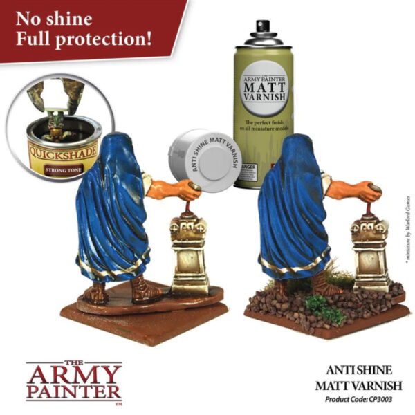 image of Army Painter Colour Primer: Anti Shine Matt Varnish samples