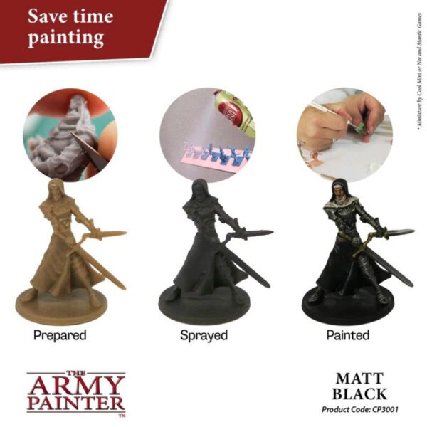 image of Army Painter Colour Primer: Matt Black samples