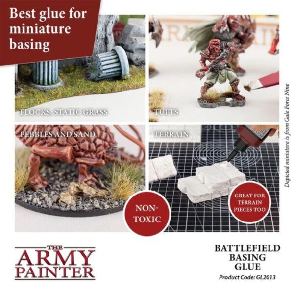 image of Army Painter Battlefields Basing Glue examples