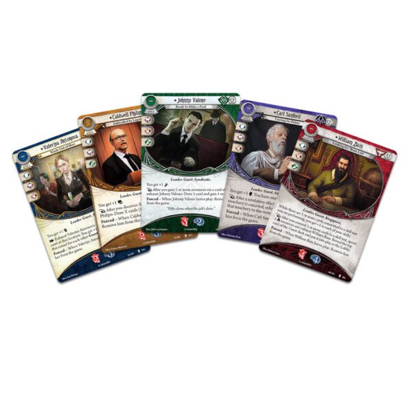 investigator cards from Arkham Horror LCG: Midwinter Gala