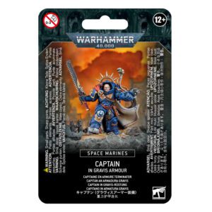 packaging art ofSpace Marines: Captain in Gravis Armour