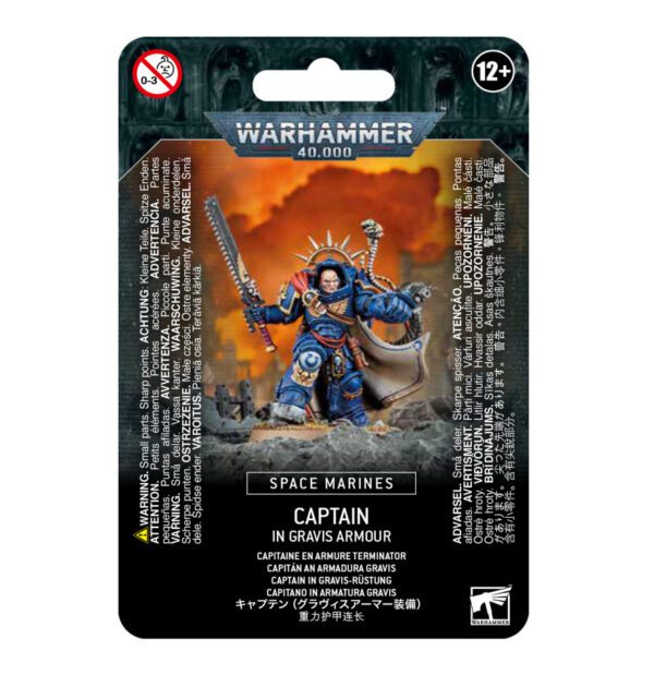 packaging art ofSpace Marines: Captain in Gravis Armour